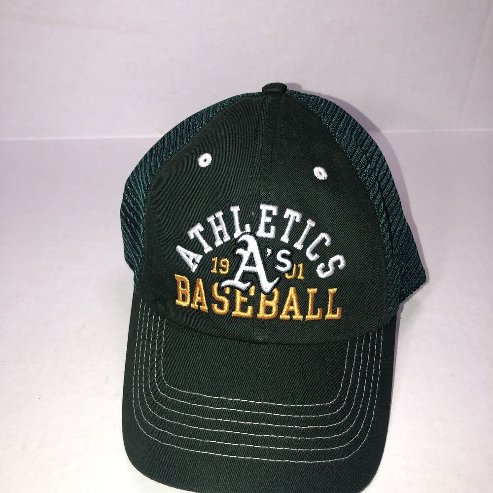 MLB OAKLAND ATHLETICS A'S CURVED BILL MESH TRUCKER ADJUSTABLE SNAPBACK HAT CAP